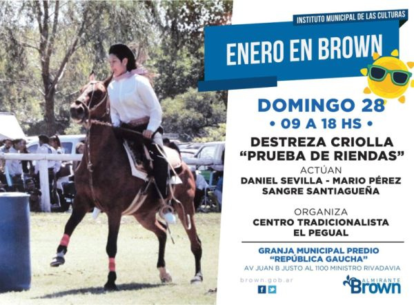 Destrezas criollas y música en la Granja Municipal de Brown