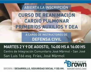 Inscriben a curso de RCP en el CIC de José Mármol