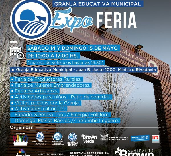 Llega la "Expo Feria 2022" a la Granja Educativa Municipal de Ministro Rivadavia