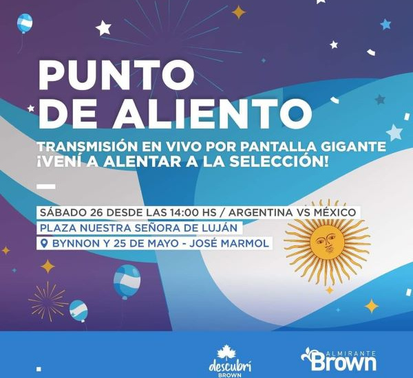 En Almirante Brown transmitirán en pantalla gigante el partido de Argentina vs. México